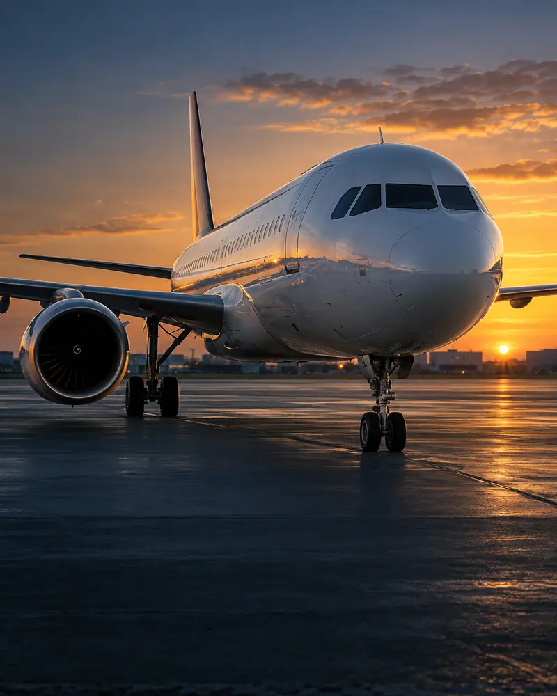 Unbranded aircraft on an apron
