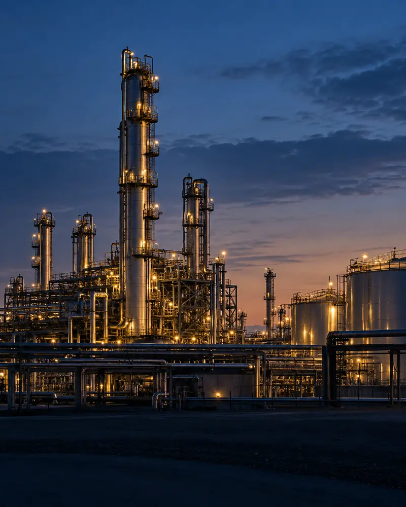 Refinery in evening light